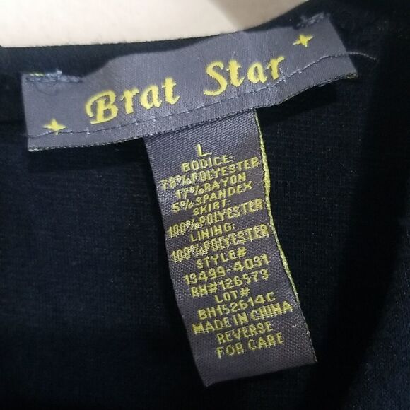Brat Star Black Multicolored Dress Sz Large - Picture 8 of 8
